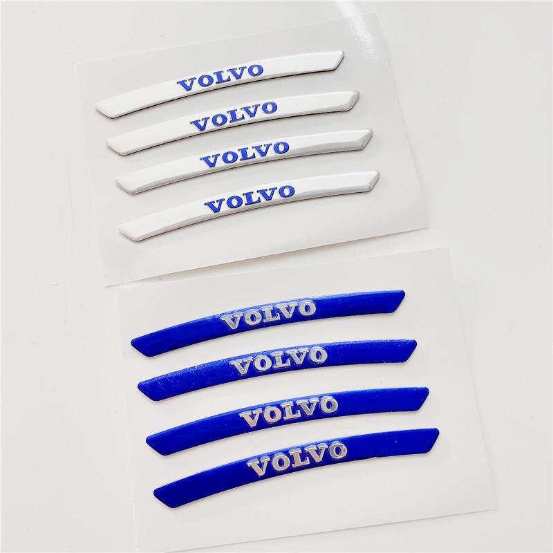 4Pcs Car Wheel Hub Metal Sticker Aluminum Alloy Decal For Volvo Xc60 Xc90 V40 V60 S60 V50 V90 S80 C40 XC40 V70 XC70 C30 EX90 C70
