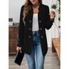 Autumn Winter New Fashion Solid Color Textured Double-Breasted Decorative Inner Pocket Long Sleeve Cardigan Jacket