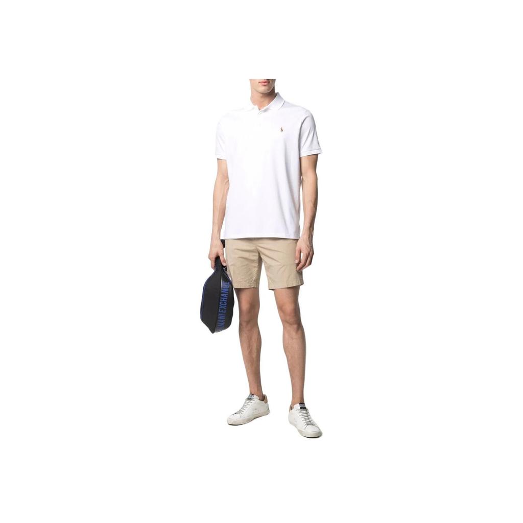 Polo Ralph Lauren SS22 Solid Plain Knit Short Sleeve Polo Shirt Men Tops White 710713130-003