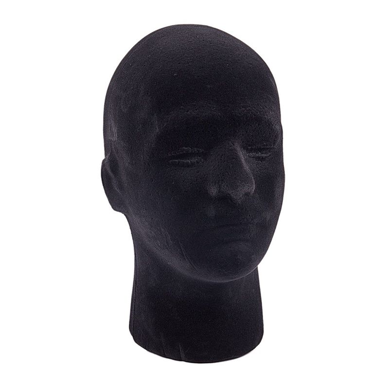 Easy Use 6X Male Styrofoam Foam Mannequin Manikin Head Model Wigs Glasses Cap Display Stand Black