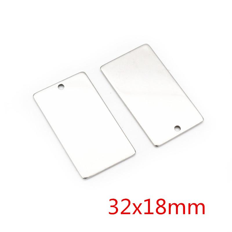10pc/lot  No Fade Charms 316 Stainless Steel rectangle Charms for necklace pendant charms diy jewelry making