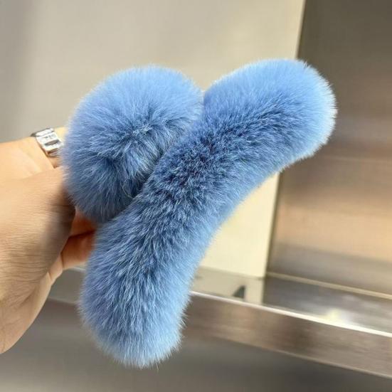 Hair Claw Soft Plush Cover Women Hair Clip Strong Spring Back Head Hair Clamp Party Holiday Hair Accessory