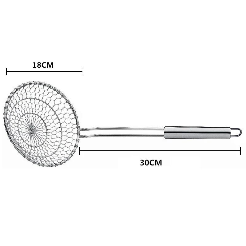 Household Noodle Dumpling Screen Small Kitchen Fried Hot Pot Fence Scoop Up Colander Strainer Leaky Spoon Filter Screen Spoon