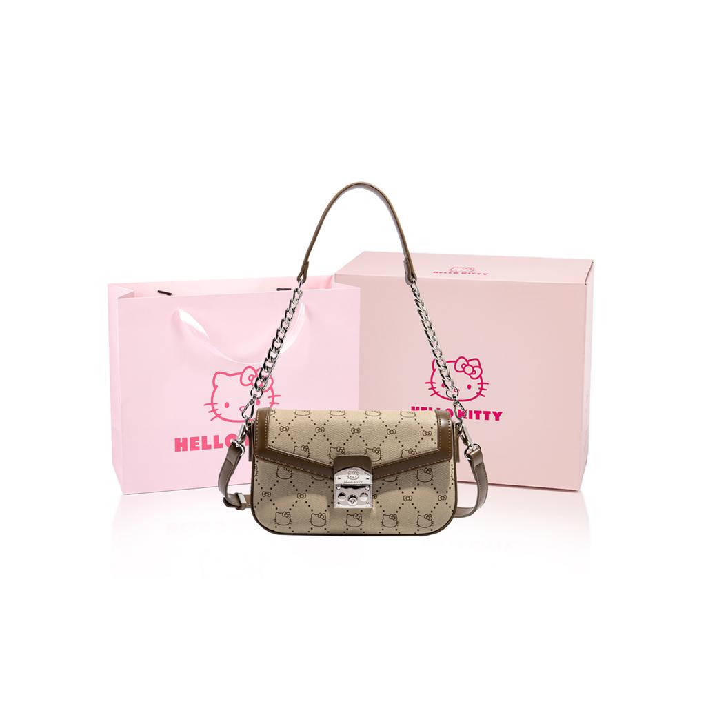 New Sanrio Hello Kitty PU Shoulder Bag Regular Women's Ecru/Khaki/Coffee SHHF41410