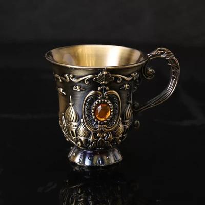 30 ml în relief cu model retro cu diamante, pahar pentru băuturi spirtoase, aliaj de vin antic, decorație retro