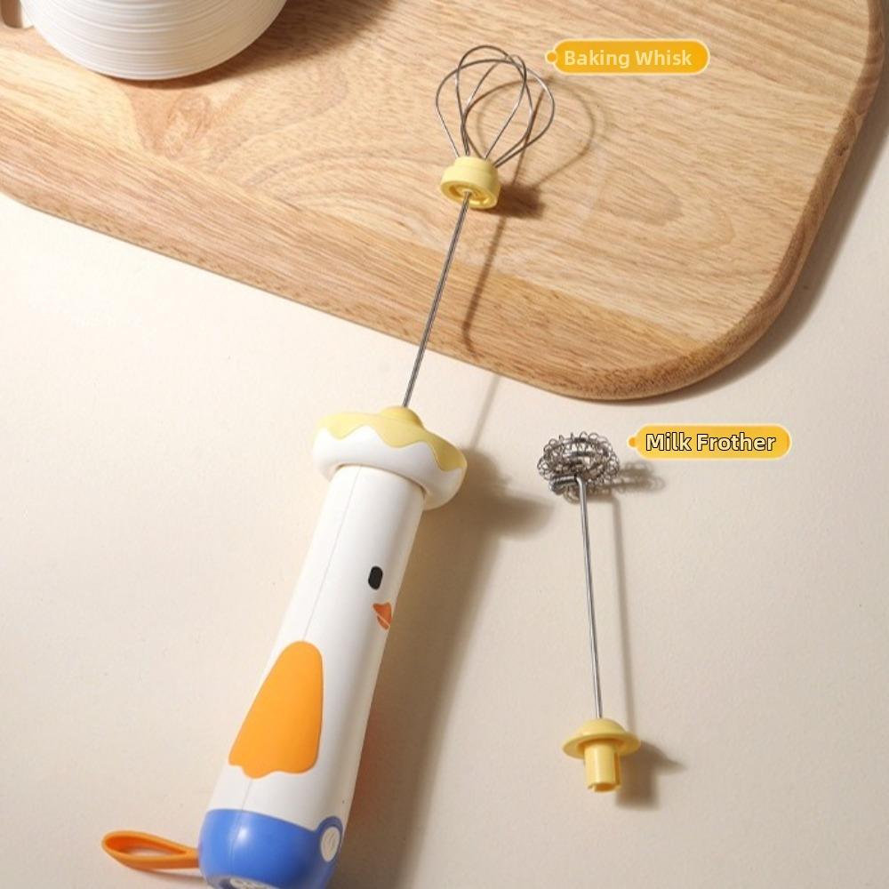 Cartoon USB Wireless Electric Whisk Stainless Steel Hand Blender Multi-Use Egg Beater Baking