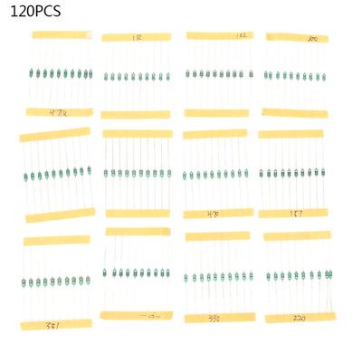 120 Stück 1/4W Farbring-Induktivitäts-Set mit 12 Farben Induktivität für elektronische Bauteile