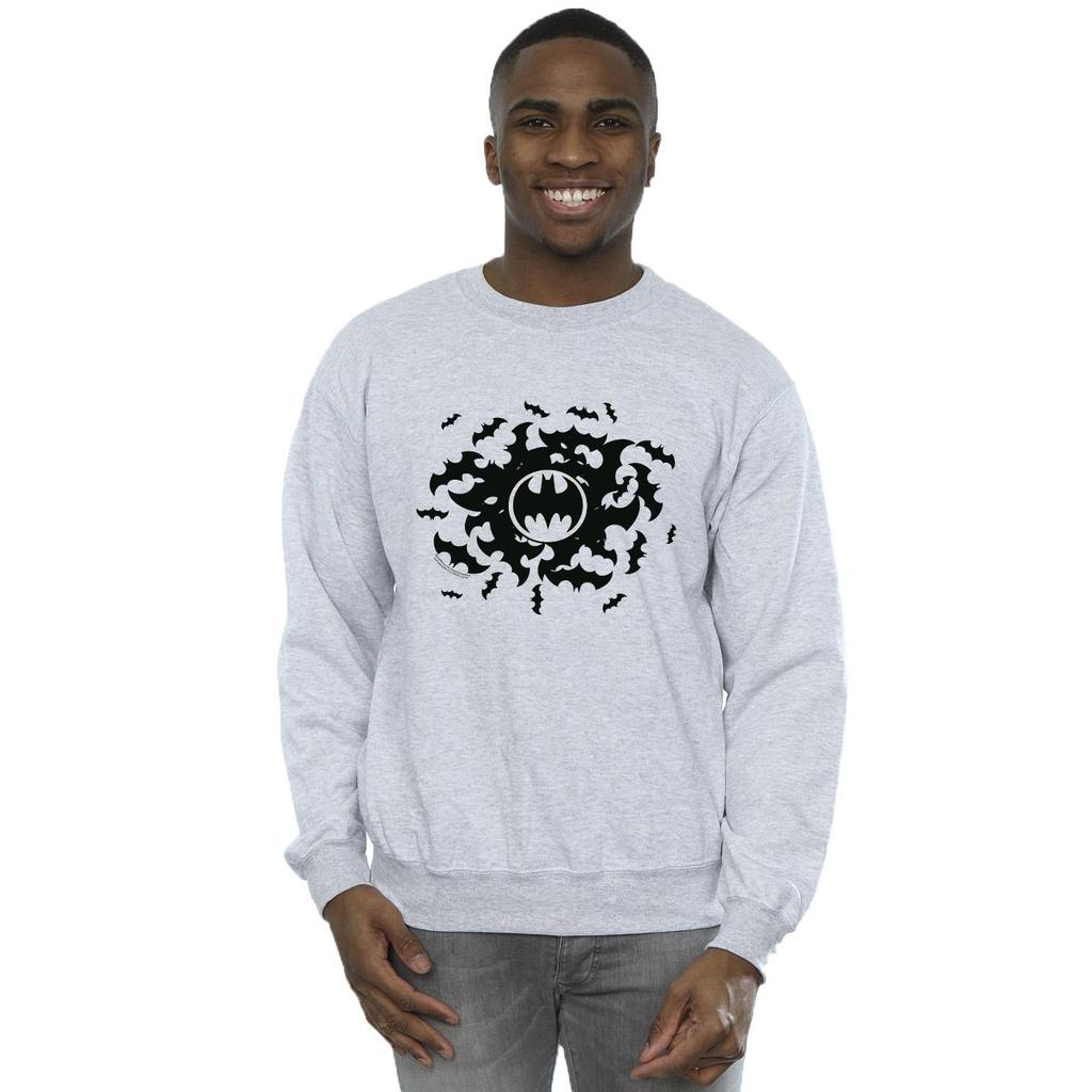 DC Comics Mens Batman Bat Swirl Sweatshirt