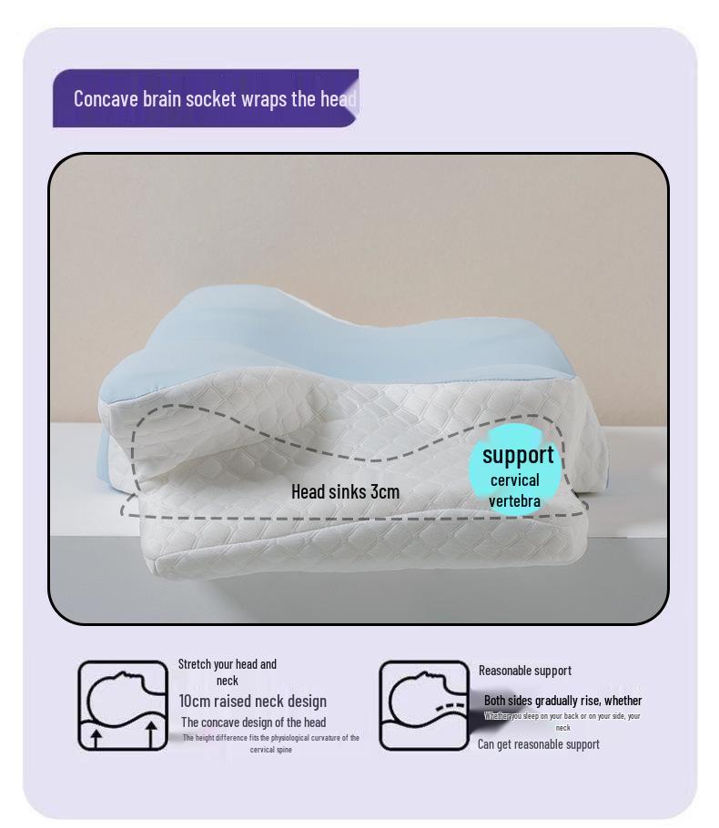 Butterfly Memory Foam Pillow - Ergonomic Horn-Shaped Traction Design for Adults