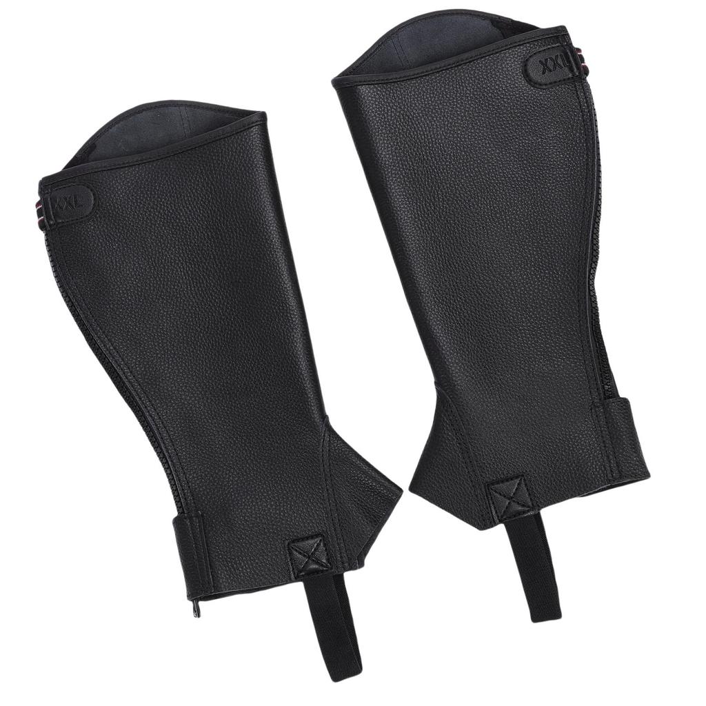 Lther Legs Cover Half Chap, 1 Pair Windproofing Leg Warmers   for Horse Riding, Zip Up Equestrian Protective Guard Bikers Gaiters for Adult