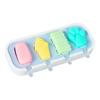 Silicone Ice Cream Mold with Anti-Spill Dust-Proof Cover 4 Cavities Cute Shapes Popsicle Mold Easy Demoulding Popsicle Maker for Kids Summer Party