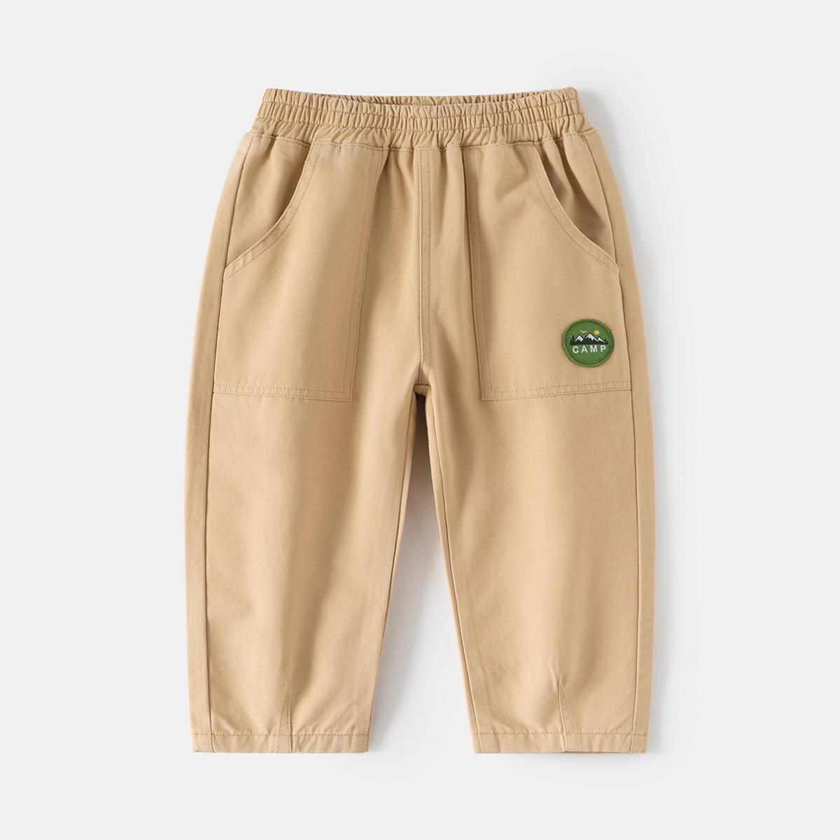 Children s 2026 Boys Korean-Style Casual Long Pants with Sticker Details 120cm