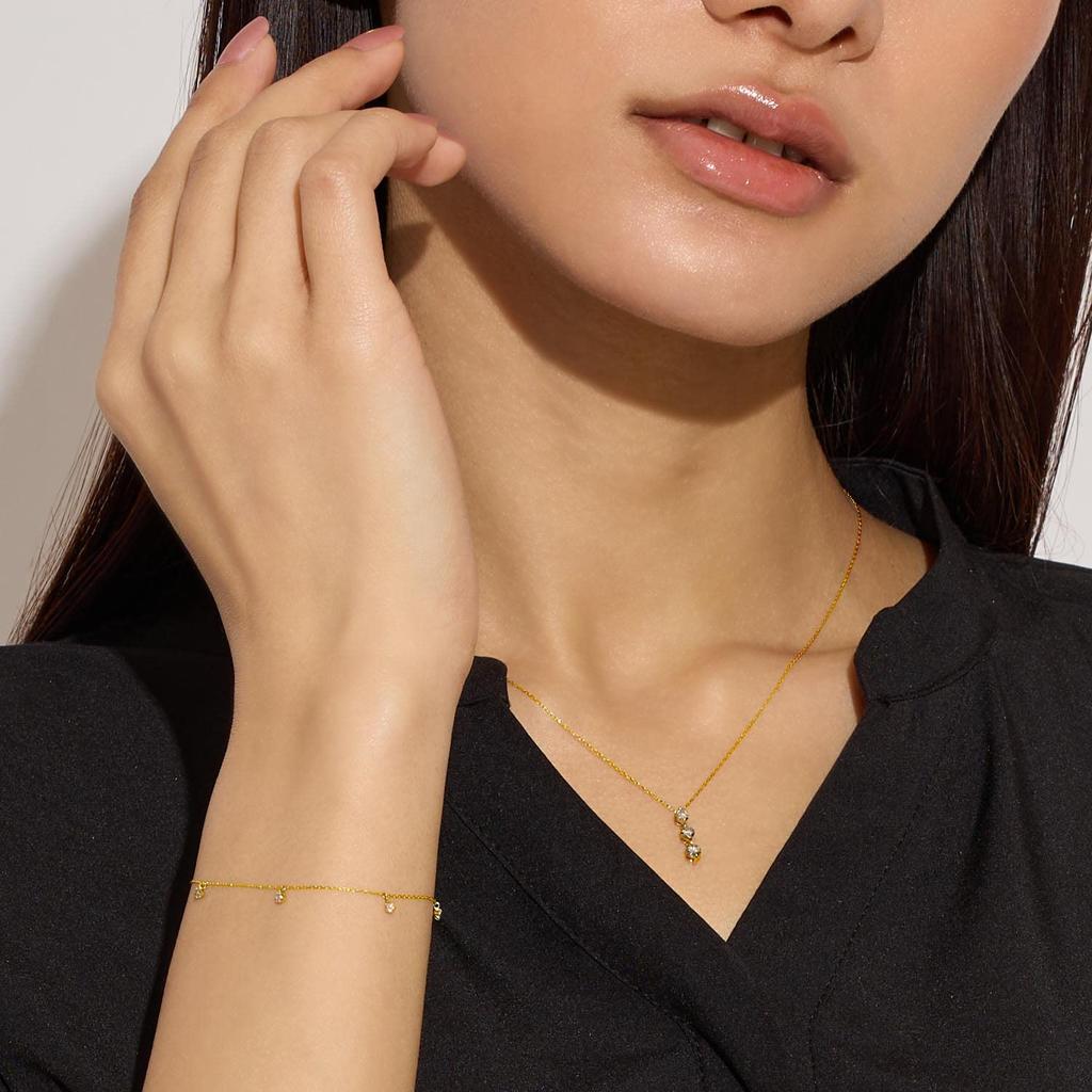 Collier Trois Pierres Diamant 0,3 ct pour Femme Lala Christie en Or 18 carats (lp51-0020-yg)