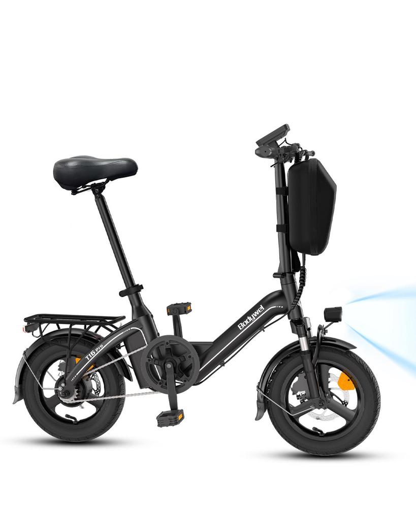 T16 Pro Bicicletta Elettrica Pieghevole 14" – Mini E-Bike da 360Wh con Controllo APP e Portapacchi Posteriore, Leggera e Portatile