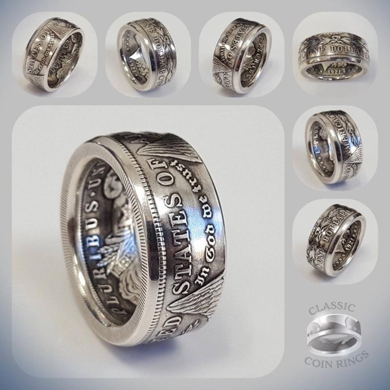 New S925 Sterling Silver Ring Thai Silver Vintage National Emblem Motto Ring For Men Jewelry Gifts 6