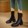 Platform Martin Boots Winter British Coarse Heel Short Boots Year Boots Brown Vintage High Heel Medium Boots