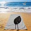 Gold Monstera Beach Towel Single Sided 2DPrint Soft Microfiber Beach Towel Beach Pool Spa Bathroom Tropical Decor Luxurious Gift