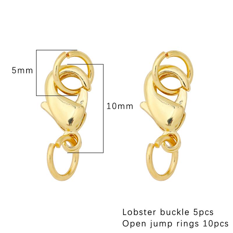 5Sada/taška Bronzová humrová spona Jumping Ring Pro DIY Náhrdelník Náramek Náušnice Příslušenství pro výrobu šperků