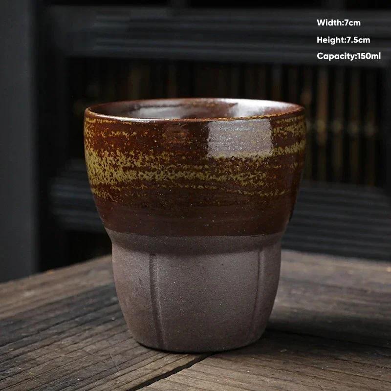 

Japanese Ceramic Coffee Cup Pottery Espresso Cups Vintage Kung Fu Tea Cup Office and Household Water Mug Wholesale 150ml