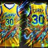 Neue Erwachsenen Herren Basketball Sportweste Curry Nr. 30 Sammleredition Basketballtrikot Graffiti Streetwear Spezielles Trikot-Set