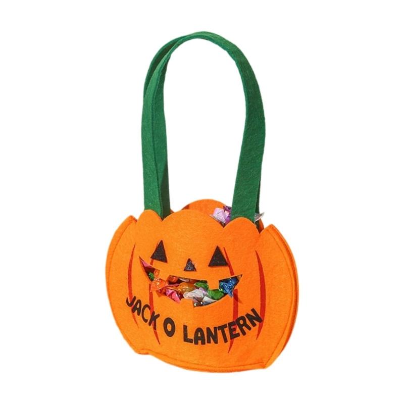 Soft Pumpkin Design Halloween Candy Bag Home Organization Collectible Bag for Spooky Season Treats