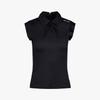 FAIRLIAR GOLF Front Shirred Sleeveless T-Shirt (Black)