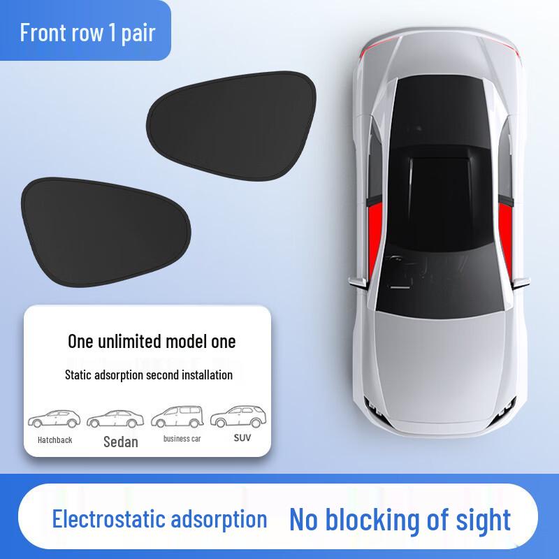 Car Black Static Cling Sunshade - Heat Insulation & Sun Protection for Side Windows