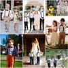 Solid Color Suspenders Bowtie Elastic Children Belt Classic Accessory Y-Back Braces