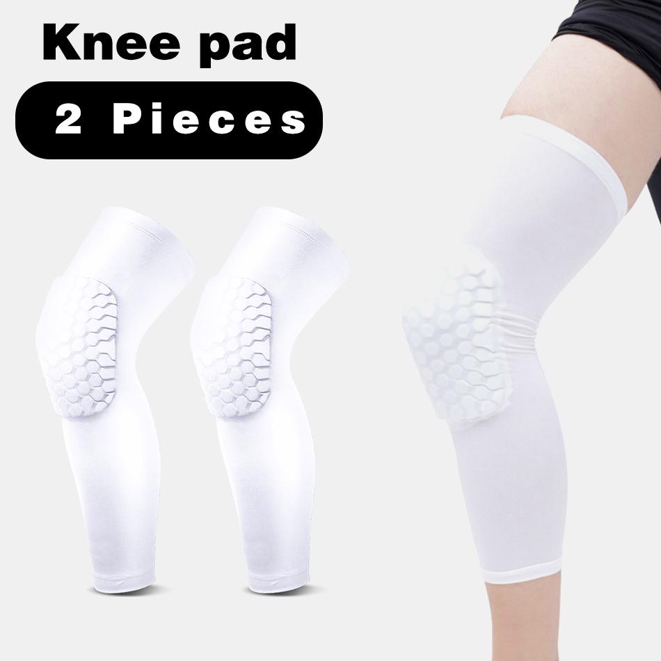 2 STUKS Basketbal Knie- en Elleboogbeschermers Protector Compressie Armmouw Brace Kniebeschermer Fitness Volleybal Gewrichtsondersteuning L