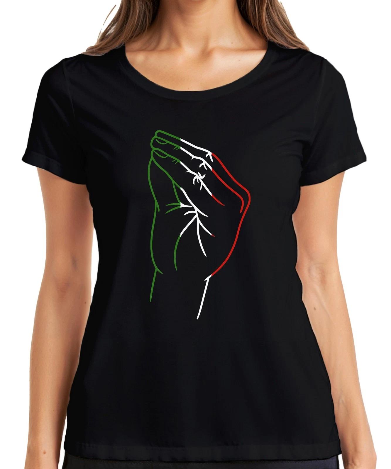 Italien Betende Hände Flagge Gebet Glauben Christlich Katholisch Damen T-Shirt XL