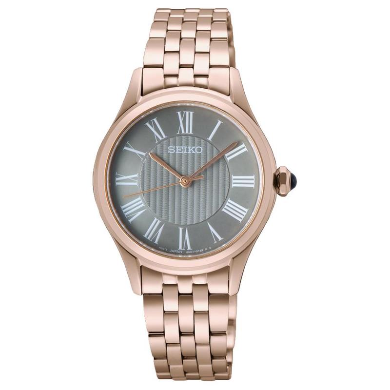 

SEIKO 50 meters waterproof Quartz Steel Strap 29.6mm women s watch gray dial SUR614P1