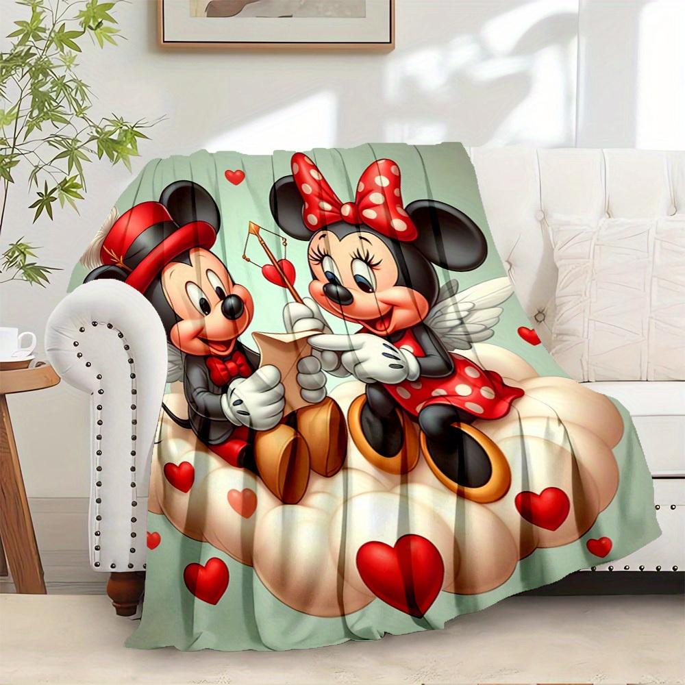

1pc Flannel Minnie Mouse and Mickey Mouse Love Story Bedding Throw Blanket Sofa Cover Gift Home Decor Valentine s Day Gift Couple 75x90cm
