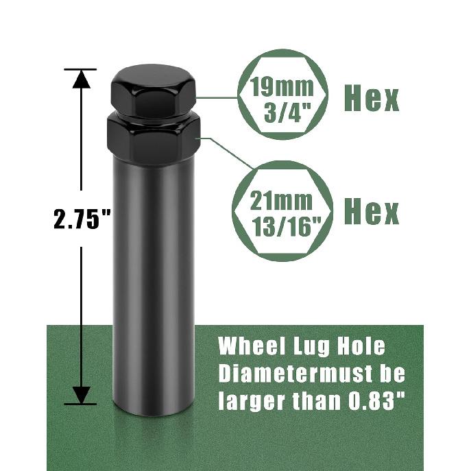 Small 6 Point Spline Lug Nuts Key Tuner Socket Tool -Diameter Lock Lug Nut Key Compatible With 3/4" (19Mm) And 13/16" (21Mm) Hex Replacement Socket