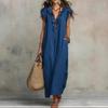 Women's Sleeveless Ruffle Neck Maxi Dress in Multiple Colors