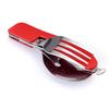 Stainless Steel Cutlery 4 In 1 Outdoor Picnic Tableware Foldable Knife Fork Spoon Bottle Opener Folding Pocket Cutlery Set