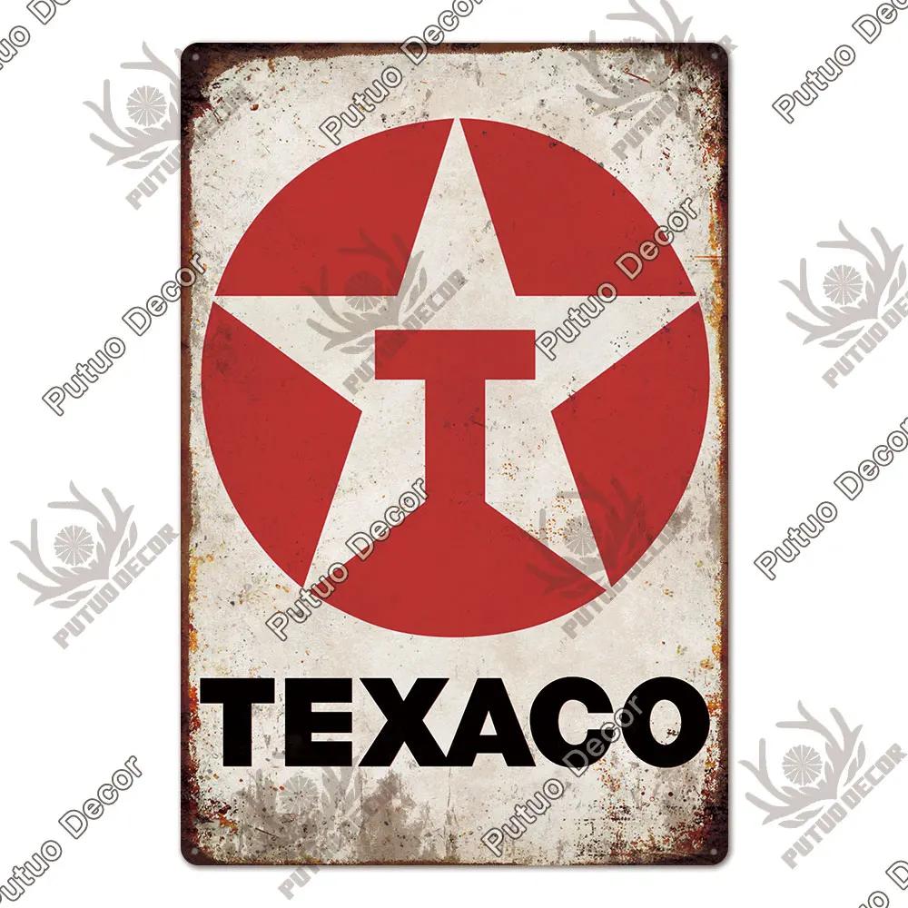 Putuo Decor Gas Oil Garage Vintage Metal Signs Tin Sign Retro Garage Decor Bar Pub Garage Gas Station Decorative Iron Plates
