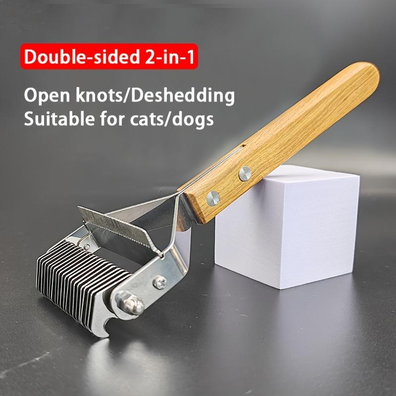 

2-в-1 двусторонняя расческа для домашних животных и щетка для линьки - бережный инструмент для ухода за собаками и кошками - удаляет колтуны, материал из нержавеющей стали