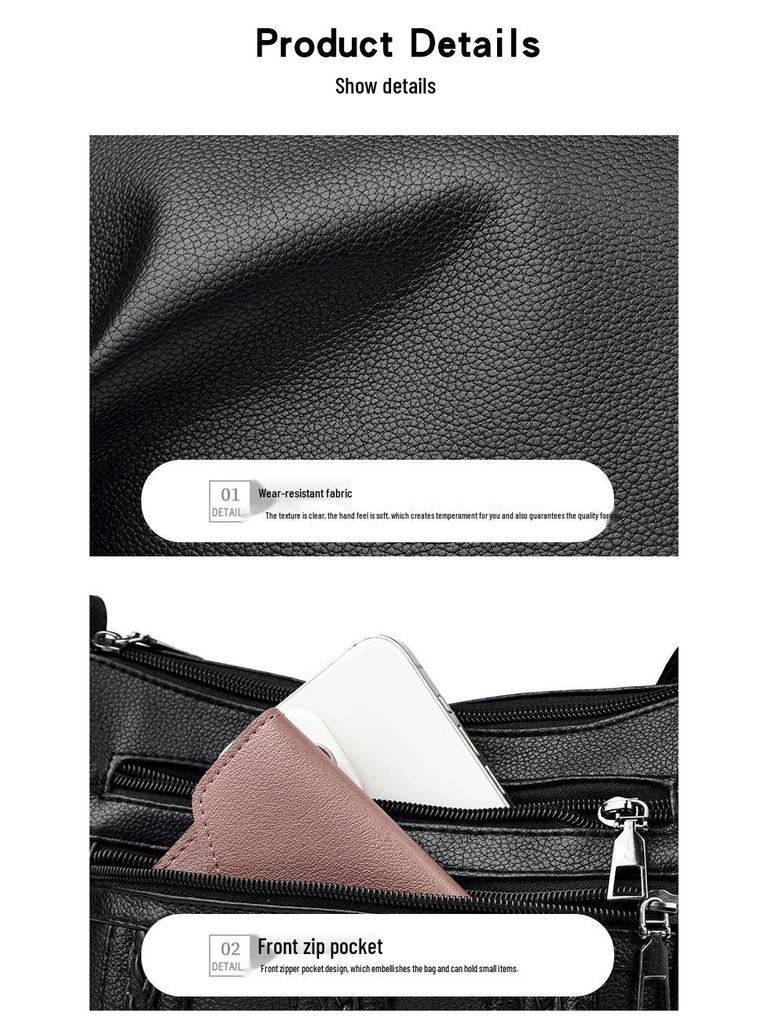 Stilvolle und praktische Damen-PU-Umhängetasche - Mehrere Fächer für Mütter, einseitig oder crossbody zu tragen