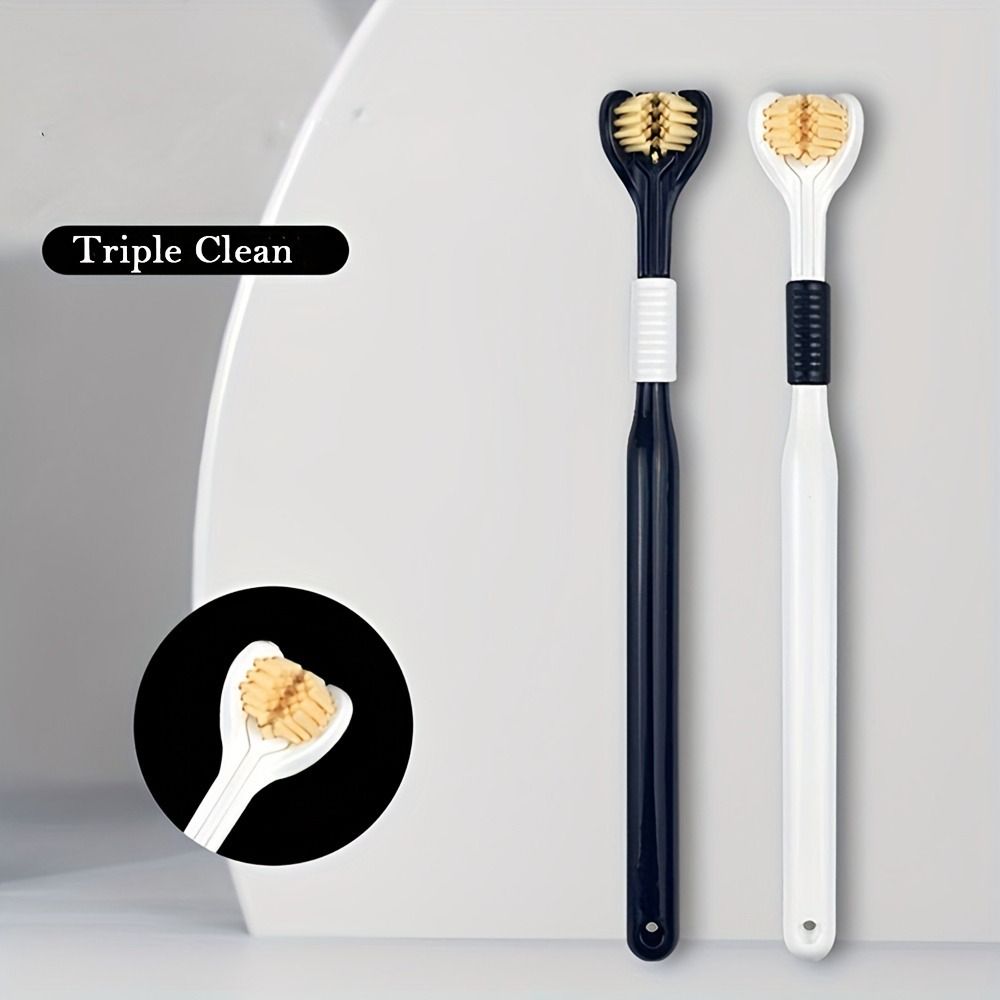 Durable Triple Sided Toothbrush Portable Adult Toothbrush V-shaped Three-sided Toothbrush Women