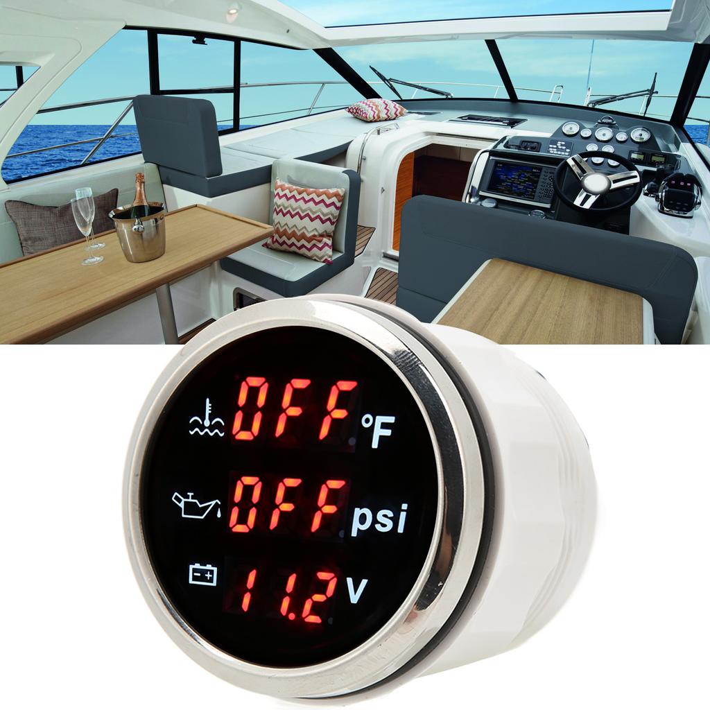 52mm 3 In 1 Digital Water Temperature Gauge DC 9 To 32V Accurate for RV Yacht Boat Ship Car Motorcyc