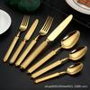 2024 New 304 Stainless Steel  Western Tableware Knives, Forks, Spoons, Round  Hemp Rope Creative Handle Hotel Restaurant