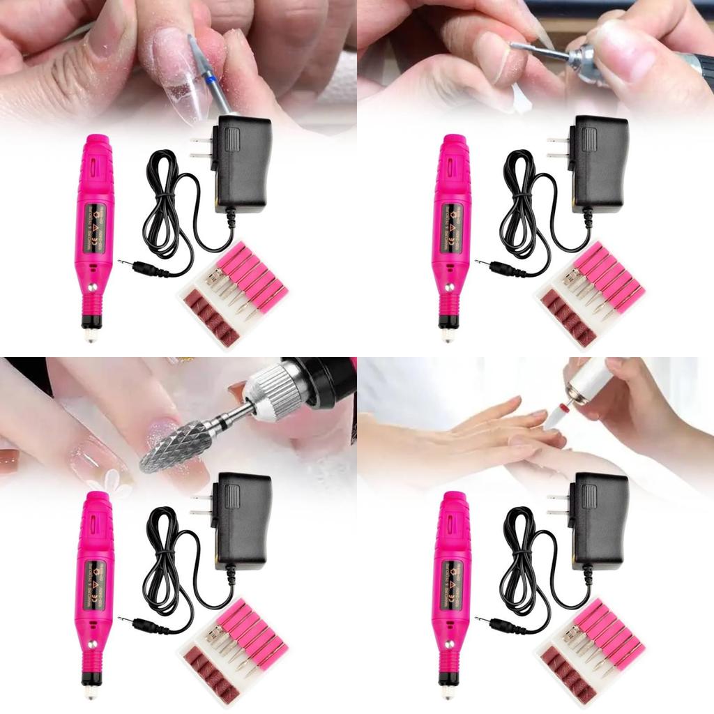 Portable Nail Drill Set With Electric Grinding Pen For Home Manicure And Nail Removal