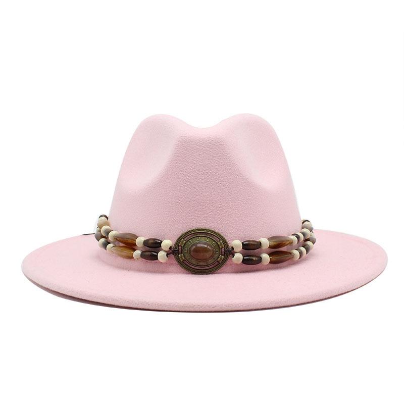 Big Eaves Wool Jazz Top Hat Women'S Casual Big Edge Felt Hat Men'S Jazz Hat 9.5Cm