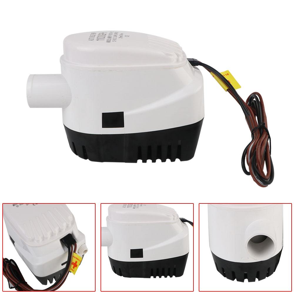 Auto Automatic Boat Bilge Pump Submersible Water Electric Pump 1100GPH with Fuse Volt Small Motor Seaplane Outdoor DC 12V/24V Yacht Boat
