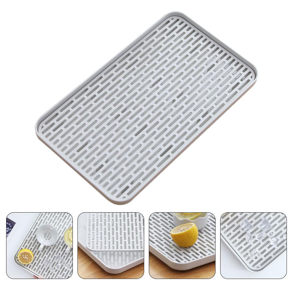 1pc Draining Tray Layer Rectangular Pp Kitchen Drip Rack For Cup Tea Tableware Drying Storage Drain Draining Table Tray Pad