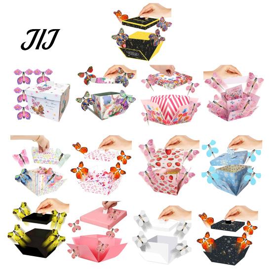 Easy Assembly Gift Box Butterfly Explosion Box, DIY Surprise Exploding Present Holder with 4 Memory Making for Anniversary Flying Butterflies