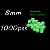 1000ks Plastové svítící rybářské korálky Luminous Rigging korálky Nářadí pro slanou vodu 4mm 6mm 8mm 10mm