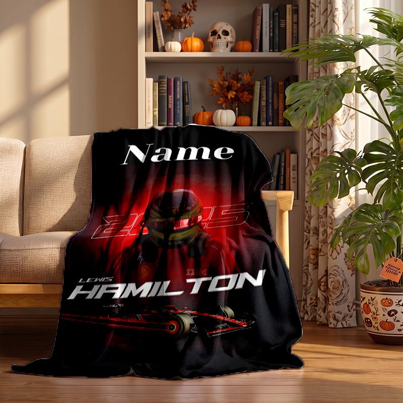 Coperte di Flanella Personalizzate Lewis Hamilton Morbide Calde Accoglienti Plaid per Arredamento Casa Regali di Festa
