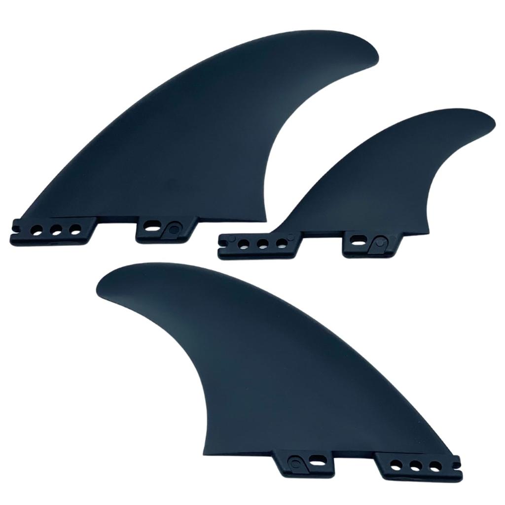 TIGRE BLANC Surfboard Fins, Twin Stabilizers, Mid-Length, Universal Fit for Shortboards, Set of 3, FCS II