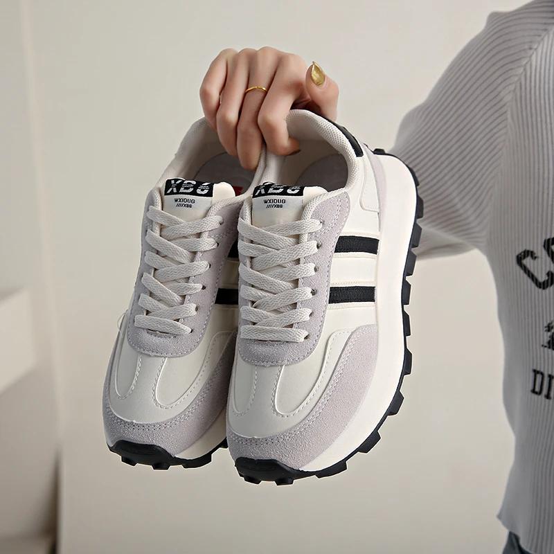 Mode Damen Sneaker Herbst Marke Luxus Vulkanisierte Schuhe 2024 Frühling Freizeit Schuhe Zapatillas Mujer Schnürschuhe Leichte Flache Schuhe